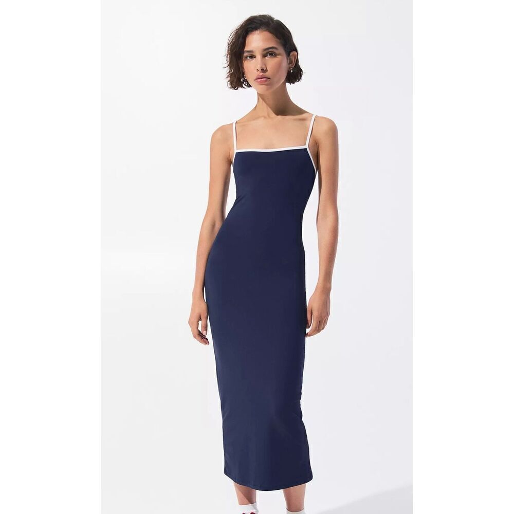 NWT Pull & Bear Strappy midi dress with cut-out
